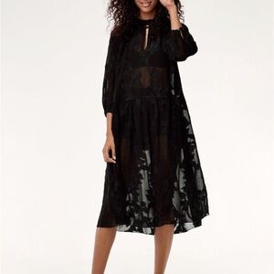 Aritzia Black Textured Dress